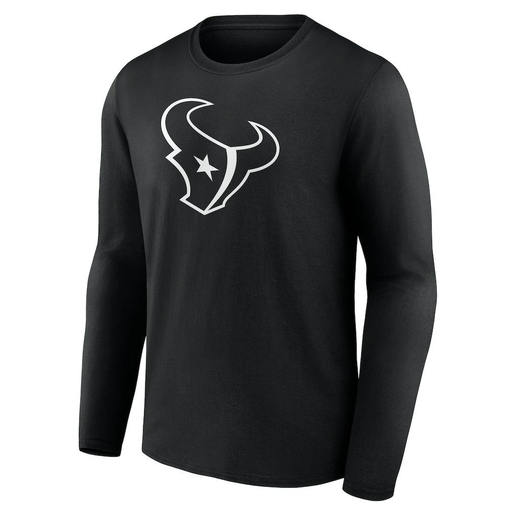Houston Texans Personalized Name & Number Monochrome Long Sleeve T-Shirt Black | NFL