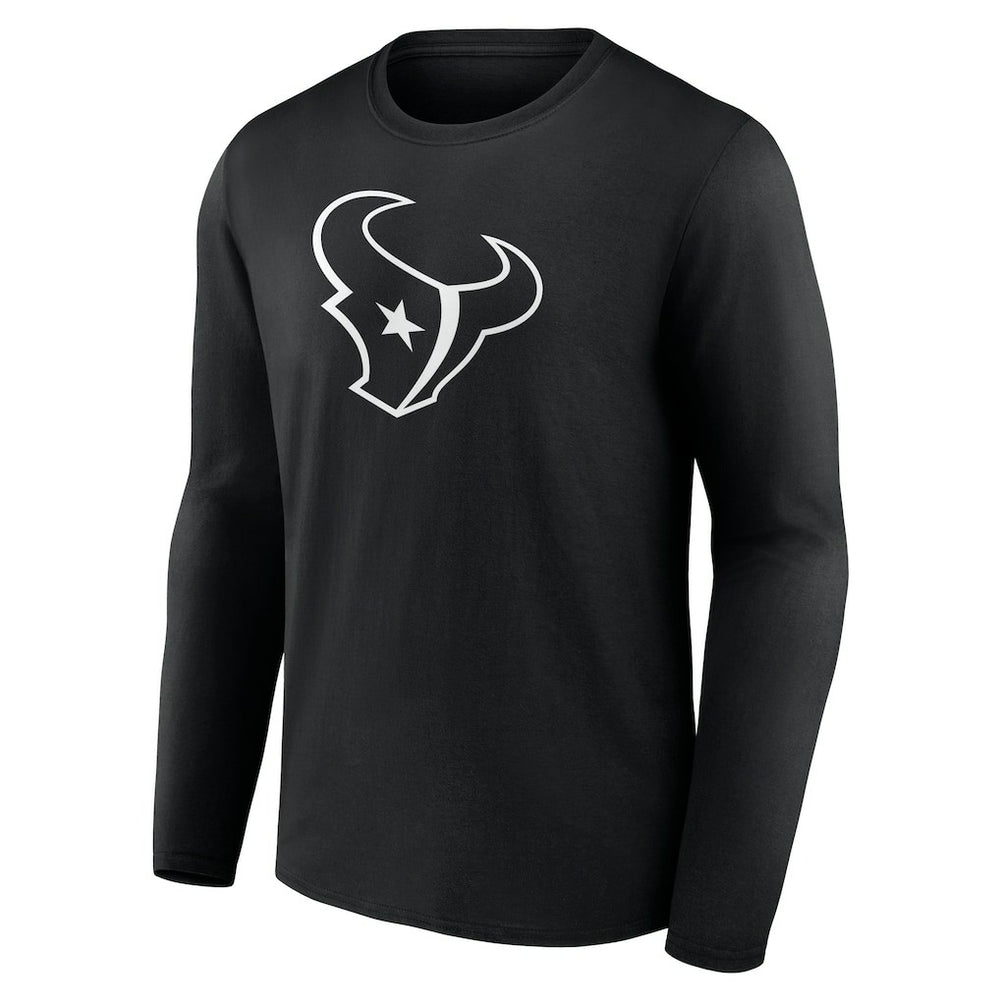 Houston Texans Personalized Name & Number Monochrome Long Sleeve T-Shirt Black | NFL