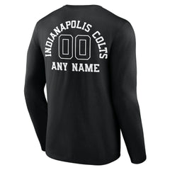 Indianapolis Colts Personalized Name & Number Monochrome Long Sleeve T-Shirt Black | NFL