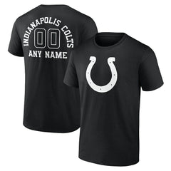 Indianapolis Colts Personalized Name & Number Monochrome T-Shirt Black | NFL
