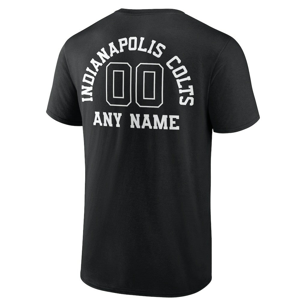 Indianapolis Colts Personalized Name & Number Monochrome T-Shirt Black | NFL