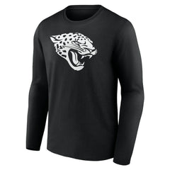 Jacksonville Jaguars Personalized Name & Number Monochrome Long Sleeve T-Shirt Black | NFL