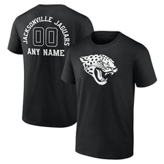 Jacksonville Jaguars Personalized Name & Number Monochrome T-Shirt Black | NFL