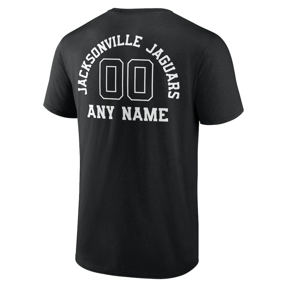 Jacksonville Jaguars Personalized Name & Number Monochrome T-Shirt Black | NFL