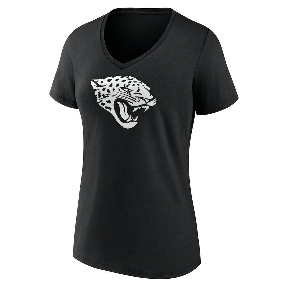 Jacksonville Jaguars Women's Personalized Name & Number Monochrome V-Neck T-Shirt Black | NFL