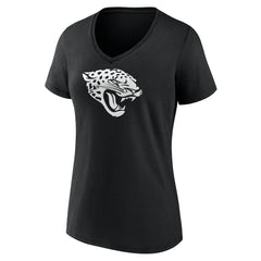 Jacksonville Jaguars Women's Personalized Name & Number Monochrome V-Neck T-Shirt Black | NFL