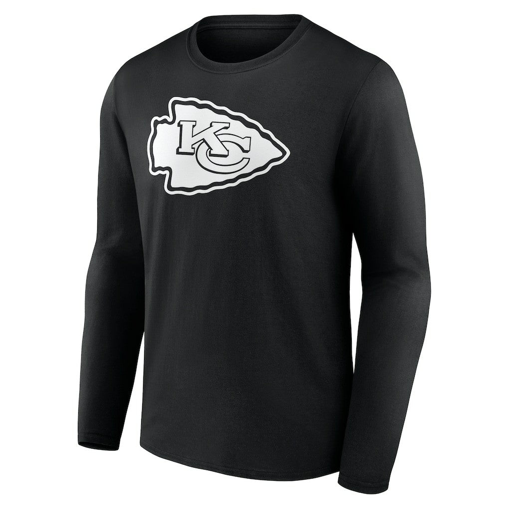 Kansas City Chiefs Personalized Name & Number Monochrome Long Sleeve T-Shirt Black | NFL