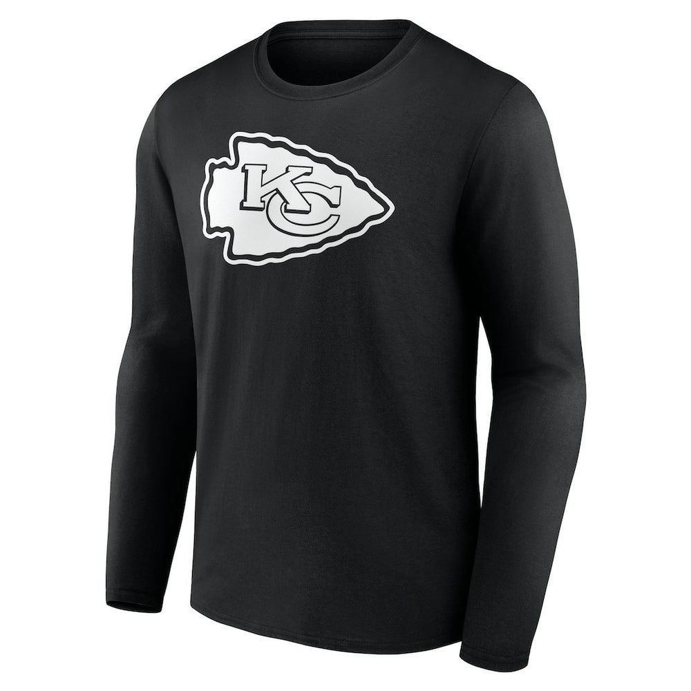 Kansas City Chiefs Personalized Name & Number Monochrome Long Sleeve T-Shirt Black | NFL