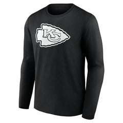 Kansas City Chiefs Personalized Name & Number Monochrome Long Sleeve T-Shirt Black | NFL