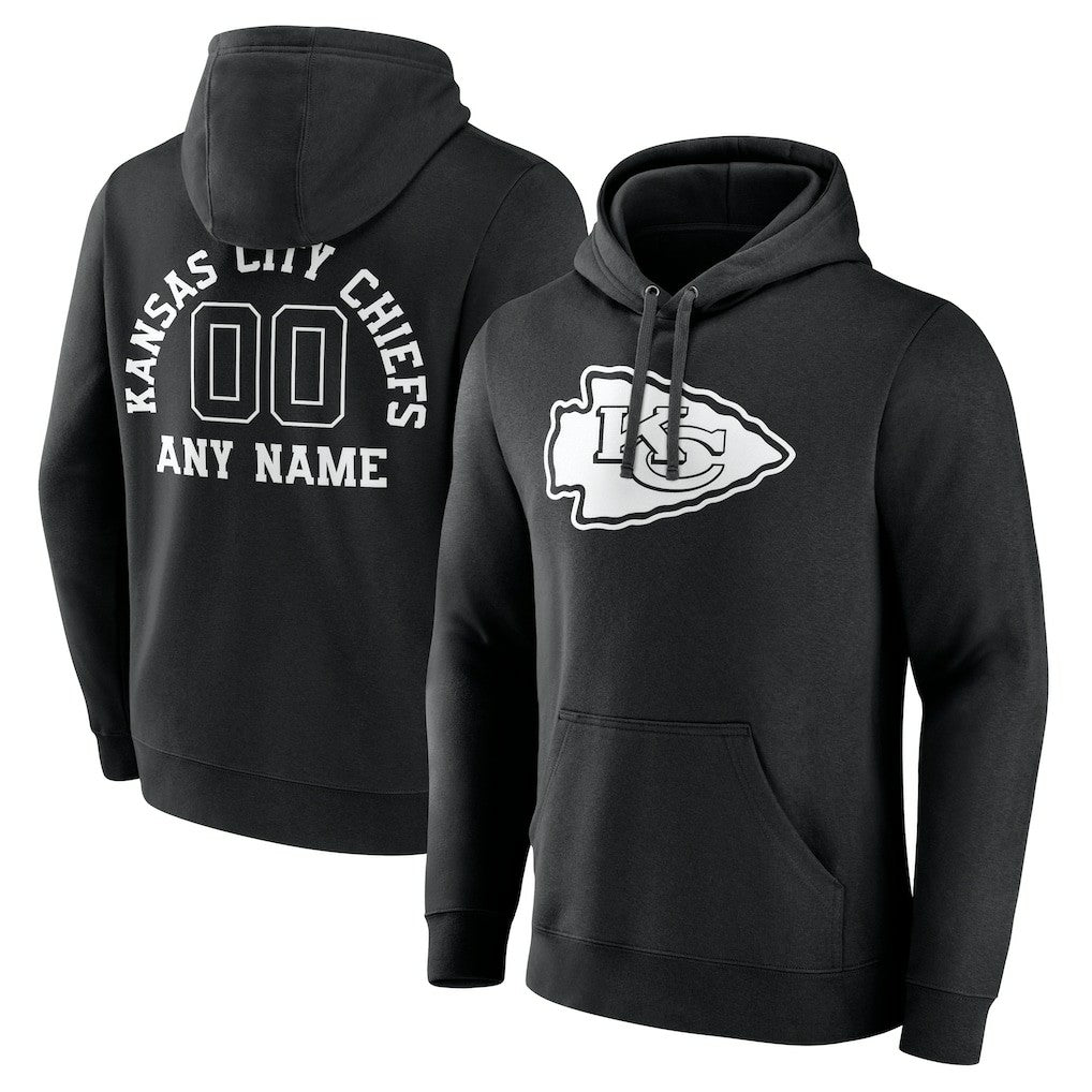 Kansas City Chiefs Personalized Name & Number Pullover Hoodie Black | NFL