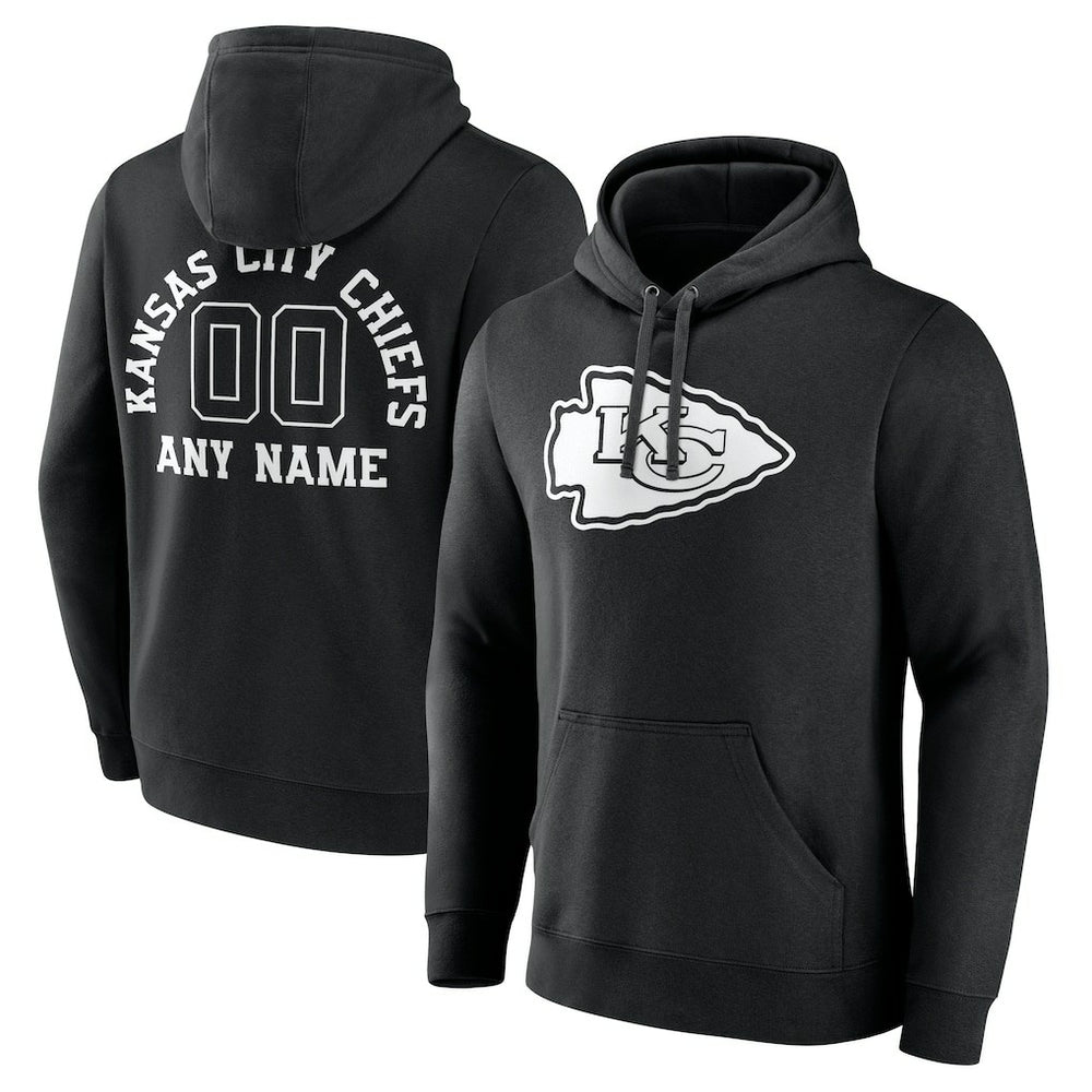 Kansas City Chiefs Personalized Name & Number Pullover Hoodie Black | NFL