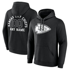 Kansas City Chiefs Personalized Name & Number Pullover Hoodie Black | NFL