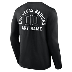 Las Vegas Raiders Personalized Name & Number Monochrome Long Sleeve T-Shirt Black | NFL