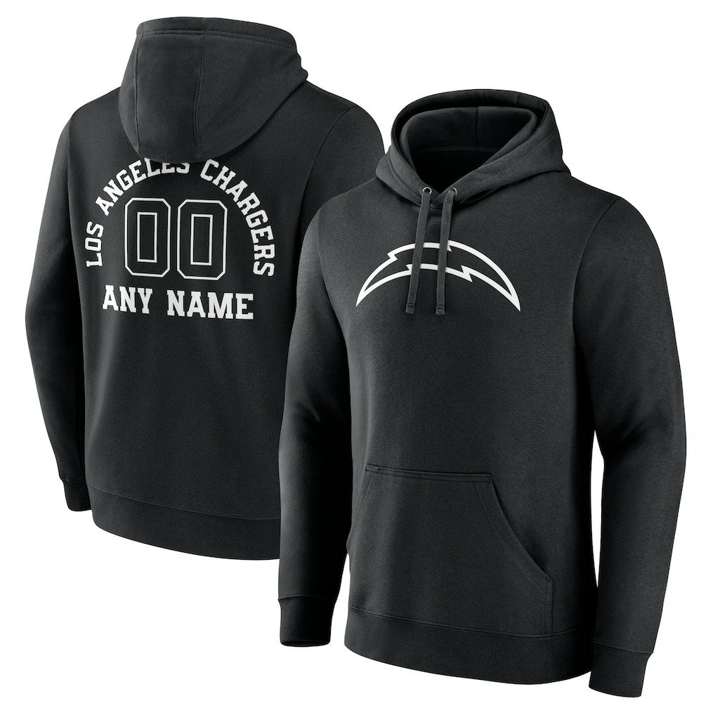 Los Angeles Chargers Personalized Name & Number Pullover Hoodie Black | NFL