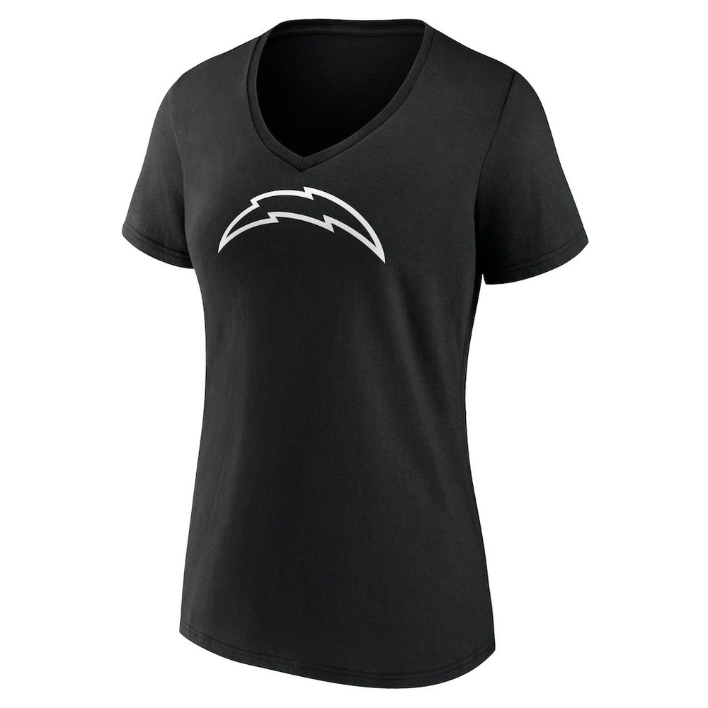 Los Angeles Chargers Women's Personalized Name & Number Monochrome V-Neck T-Shirt Black | NFL