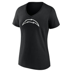 Los Angeles Chargers Women's Personalized Name & Number Monochrome V-Neck T-Shirt Black | NFL