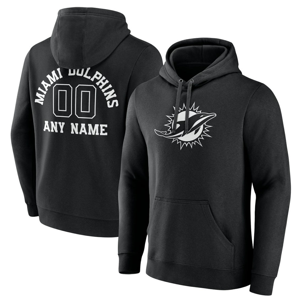 Miami Dolphins Personalized Name & Number Pullover Hoodie Black | NFL