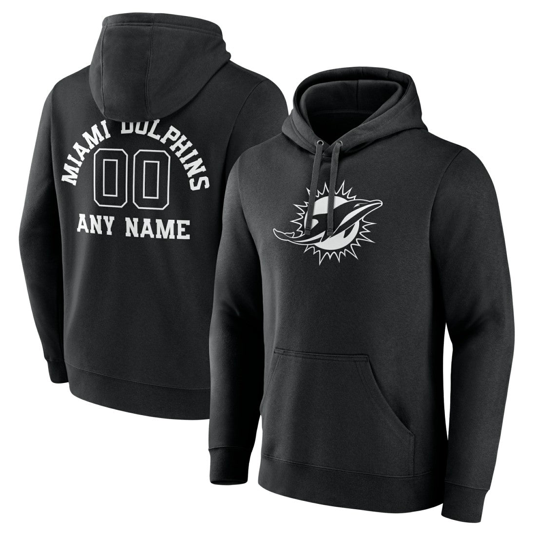 Miami Dolphins Personalized Name & Number Pullover Hoodie Black | NFL