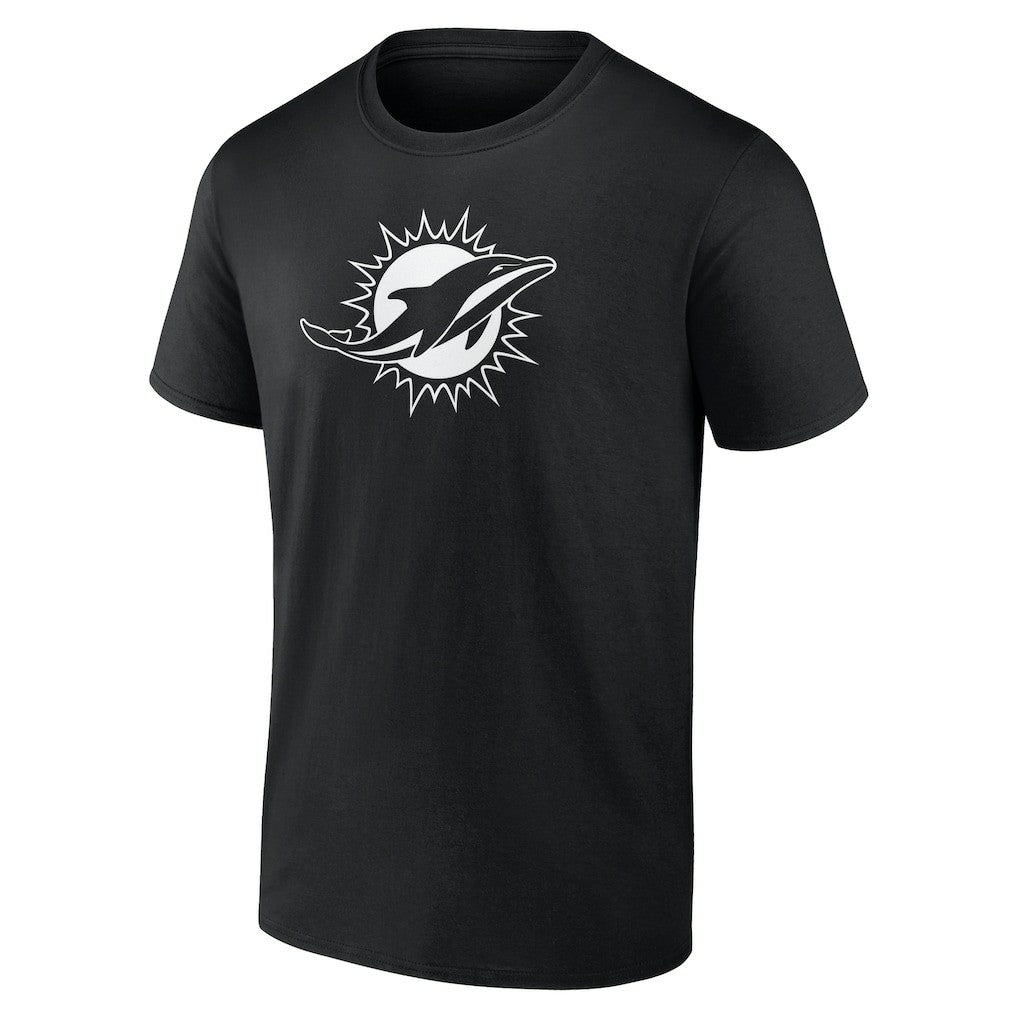 Miami Dolphins Personalized Name & Number Monochrome T-Shirt Black | NFL