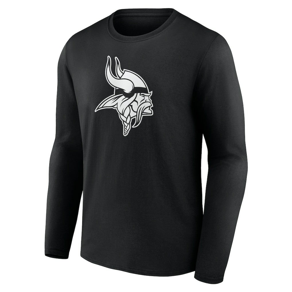 Minnesota Vikings Personalized Name & Number Monochrome Long Sleeve T-Shirt Black | NFL
