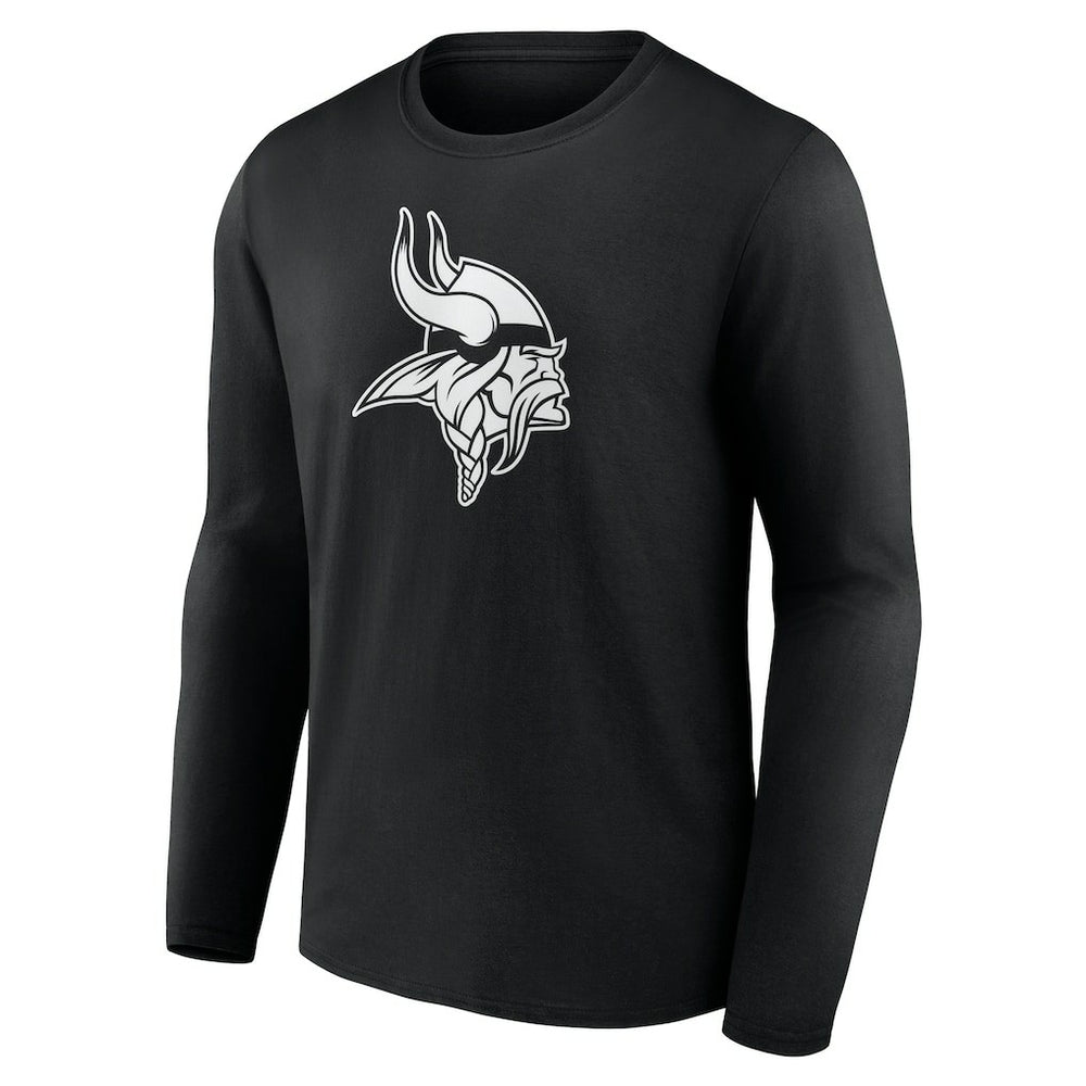 Minnesota Vikings Personalized Name & Number Monochrome Long Sleeve T-Shirt Black | NFL