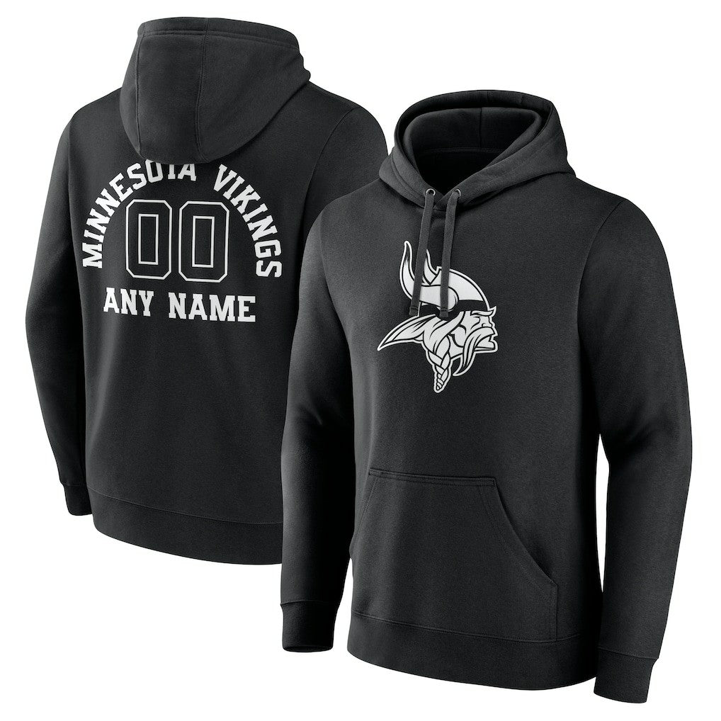 Minnesota Vikings Personalized Name & Number Pullover Hoodie Black | NFL