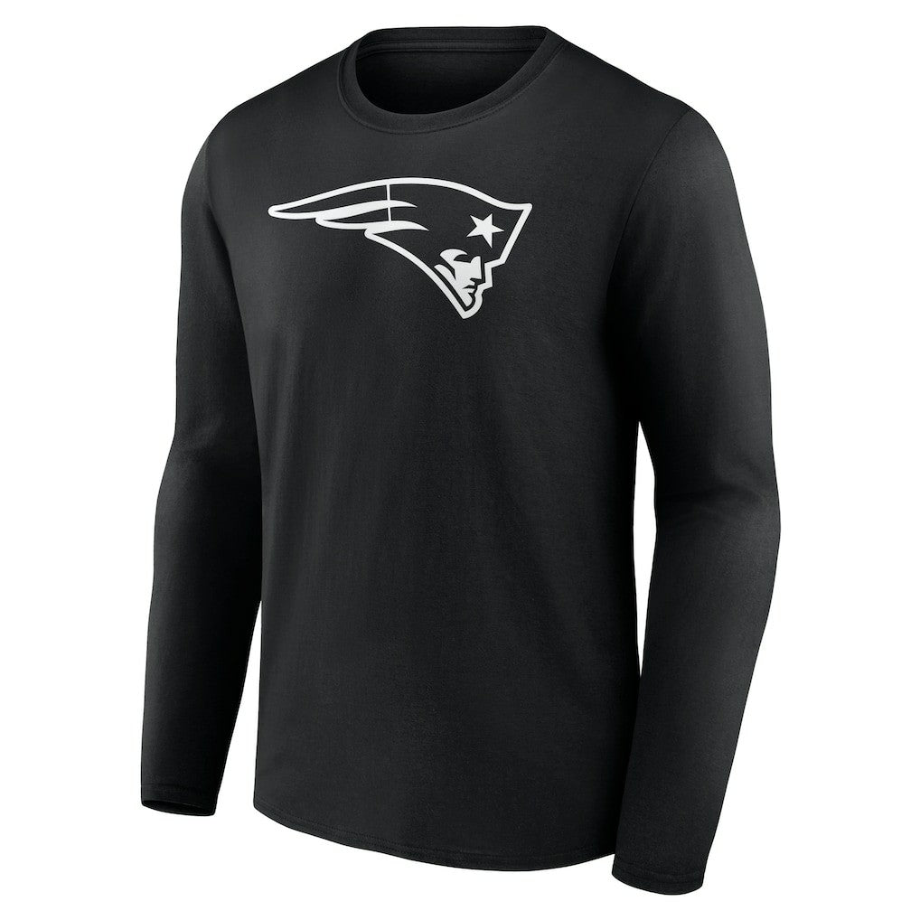 New England Patriots Personalized Name & Number Monochrome Long Sleeve T-Shirt Black | NFL