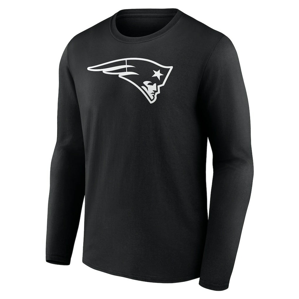 New England Patriots Personalized Name & Number Monochrome Long Sleeve T-Shirt Black | NFL