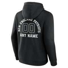 New England Patriots Personalized Name & Number Pullover Hoodie Black | NFL