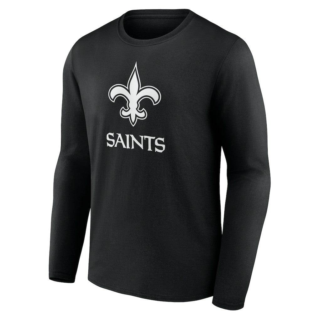 New Orleans Saints Personalized Name & Number Monochrome Long Sleeve T-Shirt Black | NFL