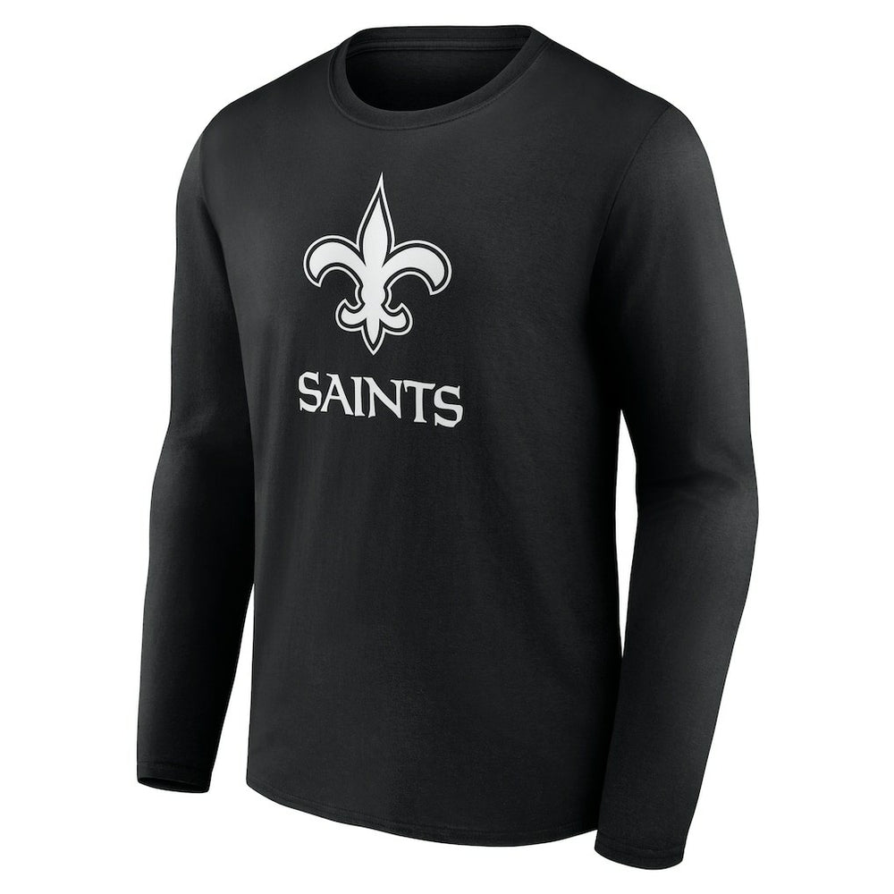 New Orleans Saints Personalized Name & Number Monochrome Long Sleeve T-Shirt Black | NFL