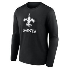 New Orleans Saints Personalized Name & Number Monochrome Long Sleeve T-Shirt Black | NFL