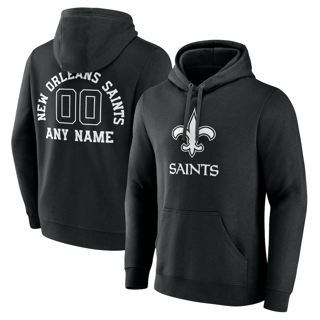 New Orleans Saints Personalized Name & Number Pullover Hoodie Black | NFL