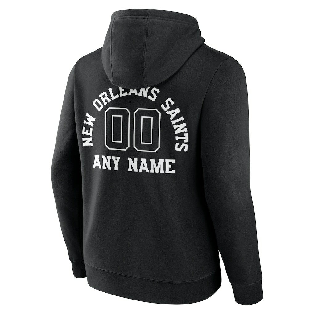 New Orleans Saints Personalized Name & Number Pullover Hoodie Black | NFL