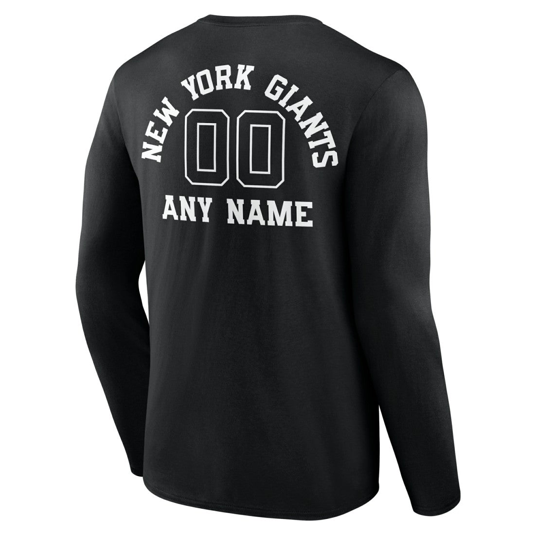 New York Giants Personalized Name & Number Monochrome Long Sleeve T-Shirt Black | NFL