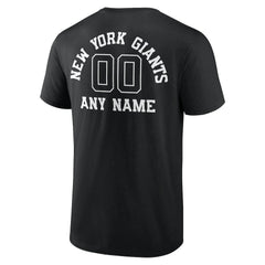 New York Giants Personalized Name & Number Monochrome T-Shirt Black | NFL