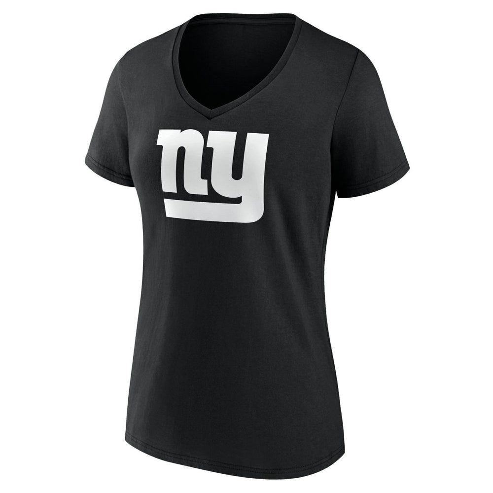 New York Giants Women's Personalized Name & Number Monochrome V-Neck T-Shirt Black | NFL