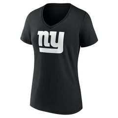 New York Giants Women's Personalized Name & Number Monochrome V-Neck T-Shirt Black | NFL
