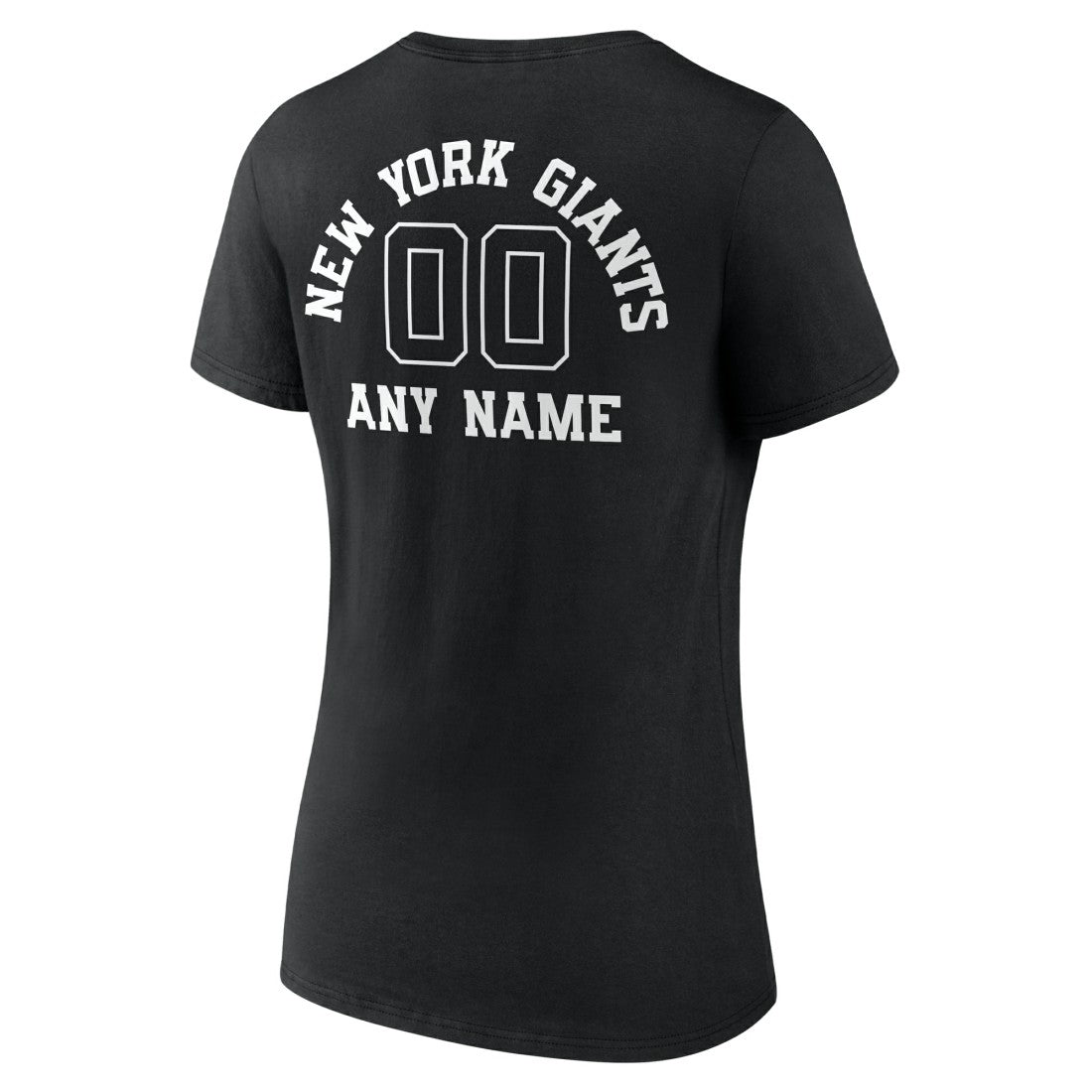 New York Giants Women's Personalized Name & Number Monochrome V-Neck T-Shirt Black | NFL