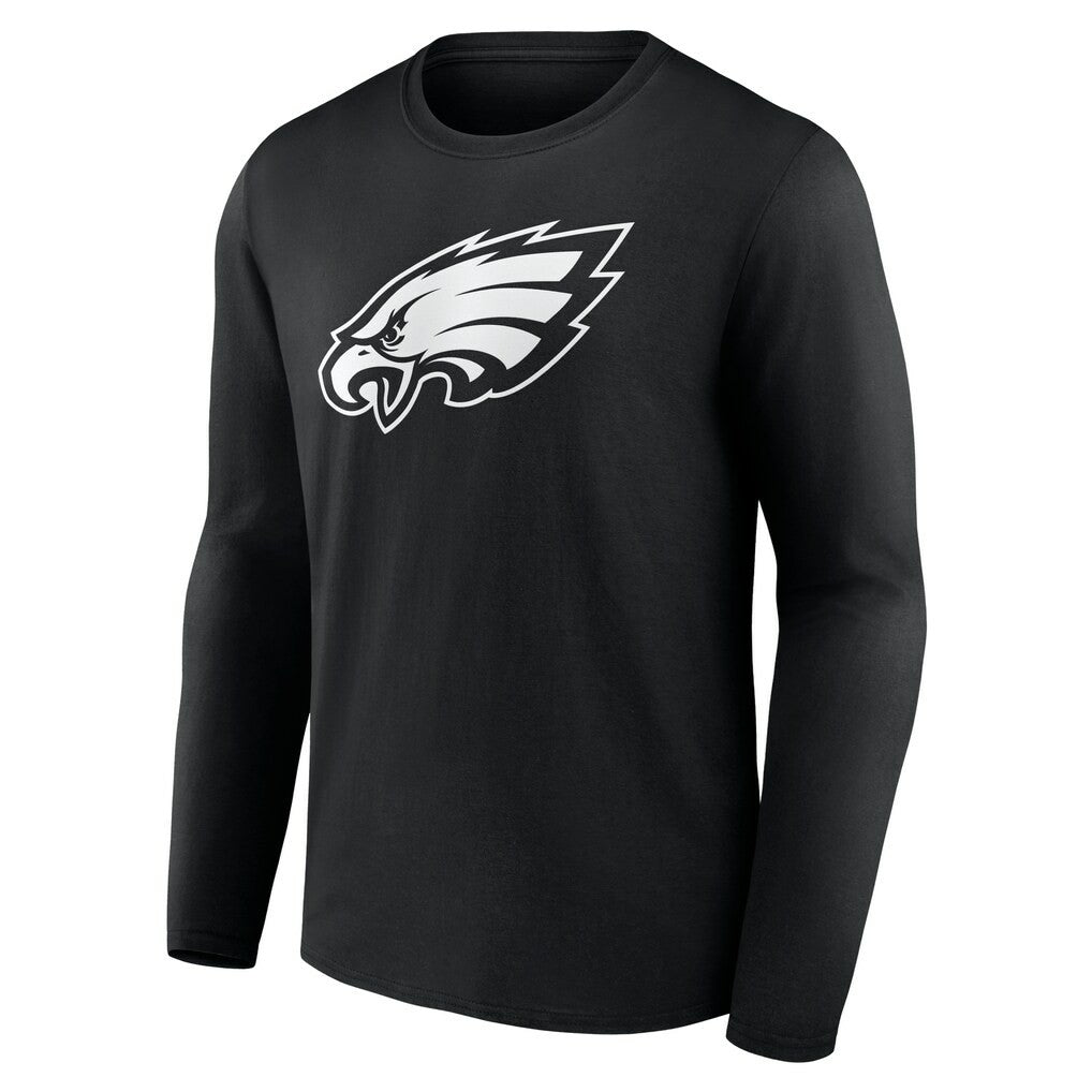 Philadelphia Eagles Personalized Name & Number Monochrome Long Sleeve T-Shirt Black | NFL