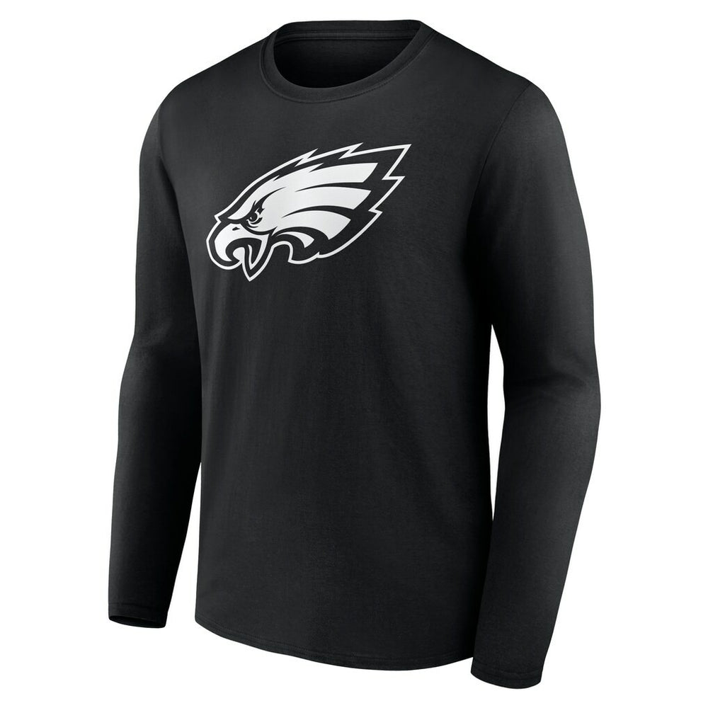 Philadelphia Eagles Personalized Name & Number Monochrome Long Sleeve T-Shirt Black | NFL
