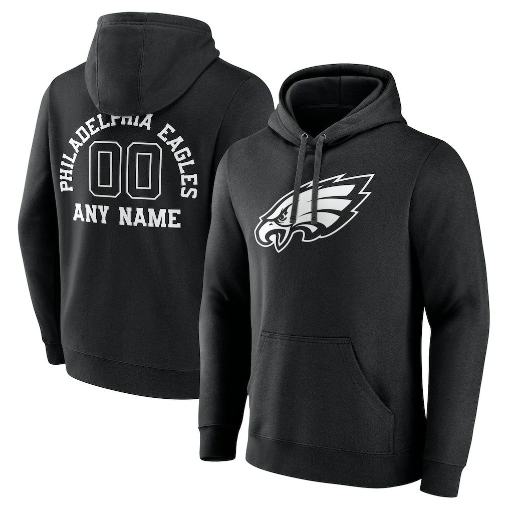 Philadelphia Eagles Personalized Name & Number Pullover Hoodie Black | NFL
