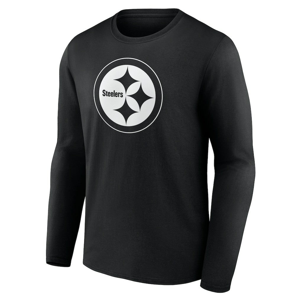 Pittsburgh Steelers Personalized Name & Number Monochrome Long Sleeve T-Shirt Black | NFL