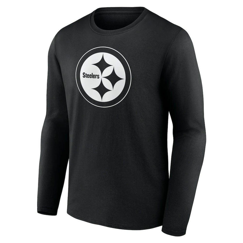 Pittsburgh Steelers Personalized Name & Number Monochrome Long Sleeve T-Shirt Black | NFL