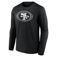 San Francisco 49ers Personalized Name & Number Monochrome Long Sleeve T-Shirt Black | NFL