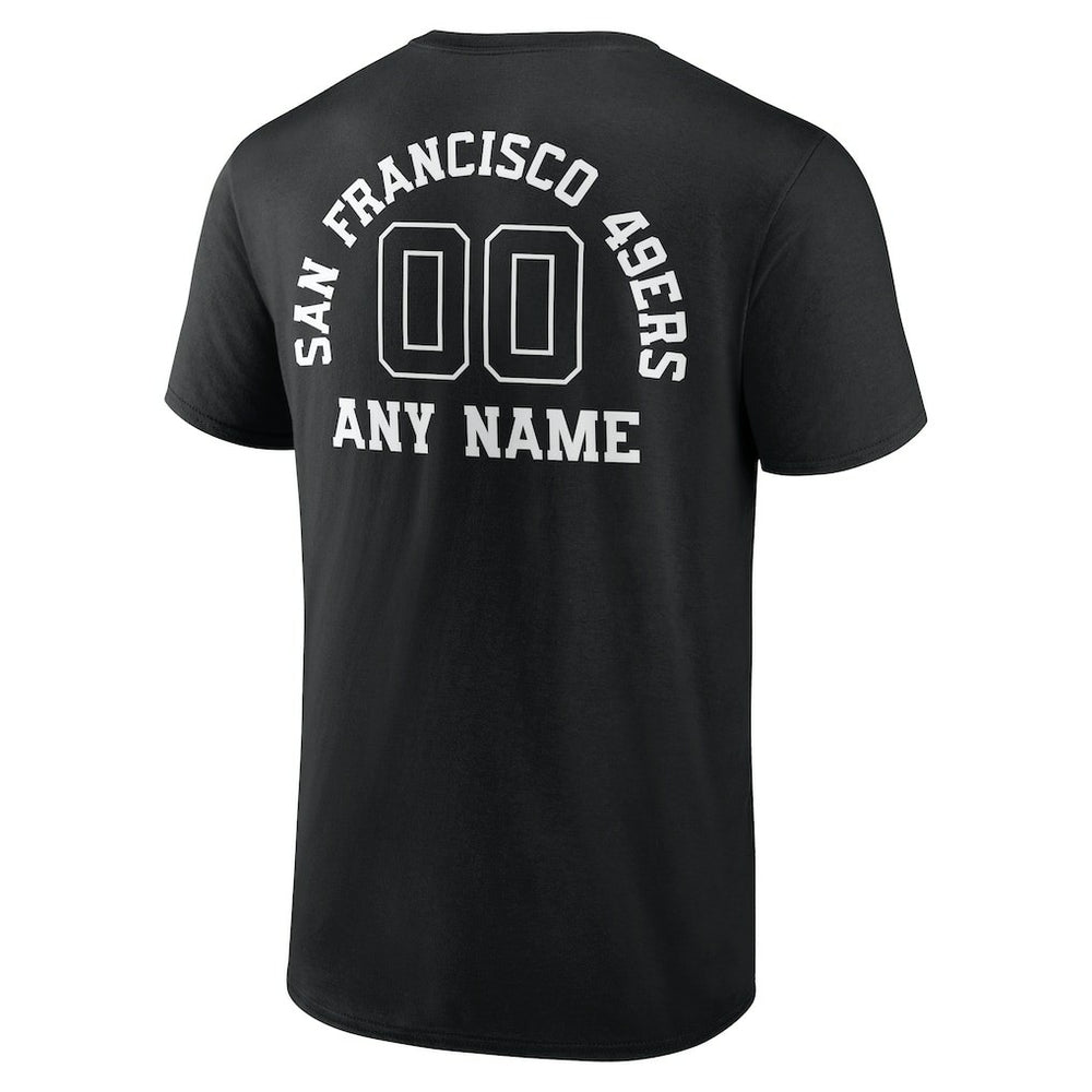 San Francisco 49ers Personalized Name & Number Monochrome T-Shirt Black | NFL