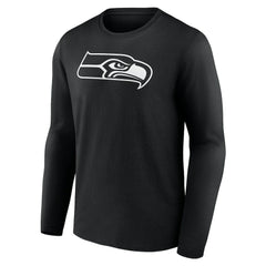 Seattle Seahawks Personalized Name & Number Monochrome Long Sleeve T-Shirt Black | NFL