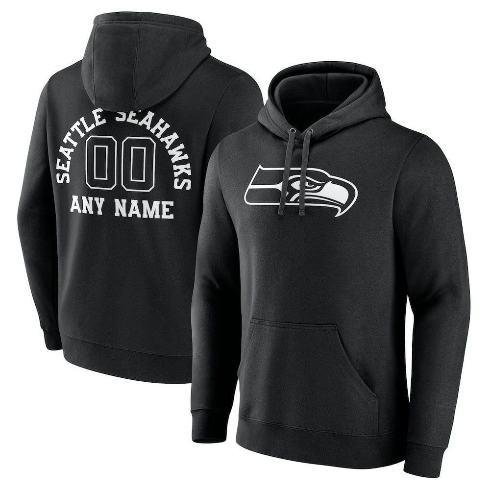 Seattle Seahawks Personalized Name & Number Pullover Hoodie Black | NFL