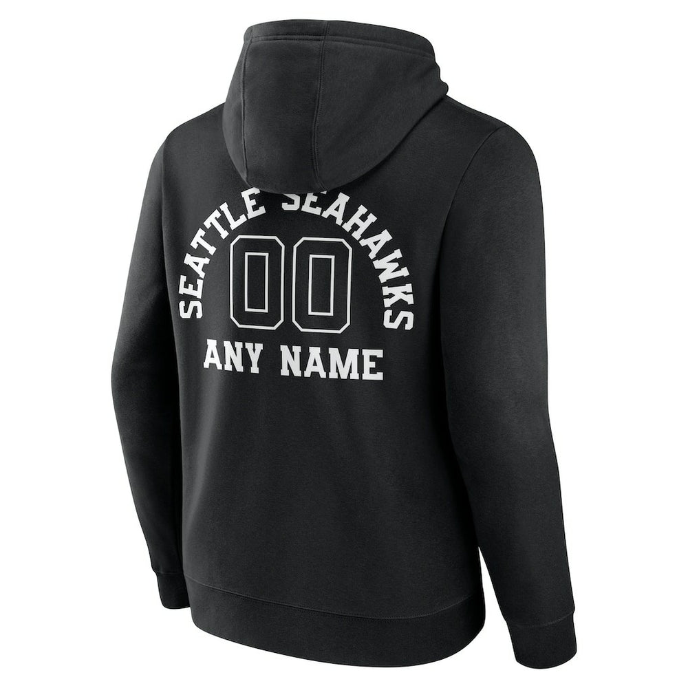 Seattle Seahawks Personalized Name & Number Pullover Hoodie Black | NFL