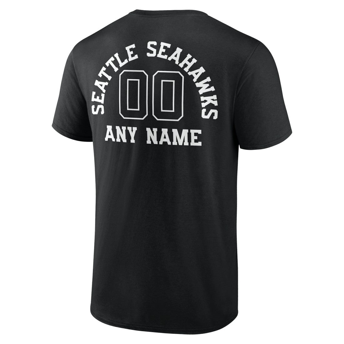 Seattle Seahawks Personalized Name & Number Monochrome T-Shirt Black | NFL
